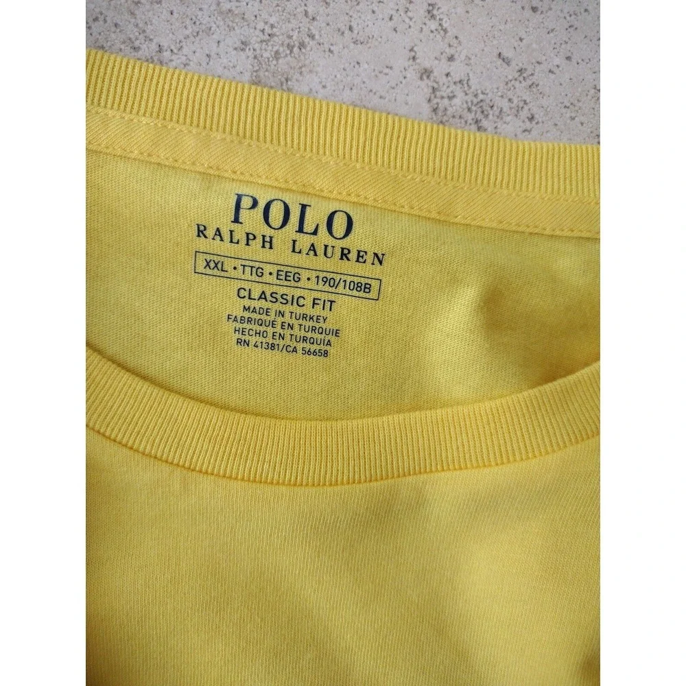 Polo Ralph Lauren‎ T-Shirt Man XXL Yellow Classic-Fit Polo Logo Short Sleeves